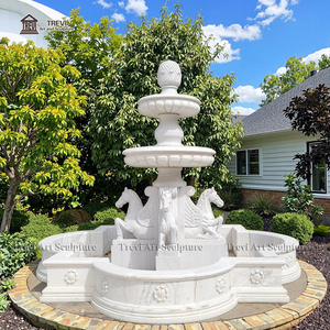 Grande fontaine à eau en marbre en forme de cheval, fontaine à eau Pégase à plusieurs niveaux pour extérieur, décoration de jardin et de cour, fabricant sur mesure en gros - Product Image 5