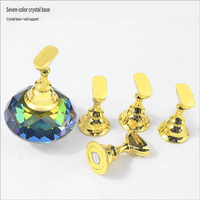 Support d'affichage magnétique en alliage pour faux ongles avec base en cristal et embouts, pour la pratique et la présentation de nail art, manucure