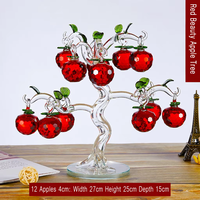 Arbre à pommes en cristal avec 10 pommes, figurine d'arbre fruitier en strass colorés, cadeau d'anniversaire, décoration de la maison