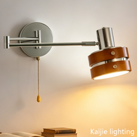 Lampe murale vintage Wabi-Sabi à bras articulé rétractable pour chambre à coucher, tête de lit, bureau, salon, décoration