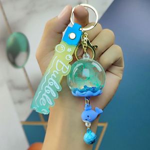 Cute Dried Flower Liquid Keychain Liquid <b>Floating</b> Flower Bag Car Pendants Acrylic Wind Chime Keyrings - Product Image 4