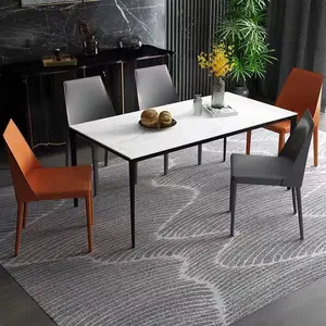 Ot satış lüks stil Nordic İtalyan eyer tarzı yemek sandalyesi otantik hakiki yüksek kaliteli deri ev mobilya yemek sandalyesi