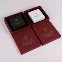 Boîte cadeau pour bijoux SUNNY PACK avec logo personnalisé, boîte en papier rouge avec insert en mousse, boîtes d'emballage en gros pour bagues/boucles d'oreilles/colliers