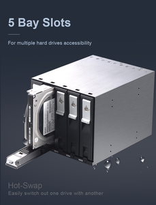 Unestech Giá Đỡ Ổ Cứng Gắn Trong 5,25in Trao Đổi Nóng Không Khay SATA 5-Bay 3.5 Inch - Product Image 5