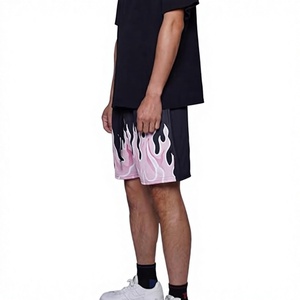 Shorts Streetwear Homme 2026 en Maille Respirante avec Cordon de Serrage Taille Mi-Haute Motif Flamme Légers pour l'Été – Vente en Gros Fournisseur USA - Product Image 4