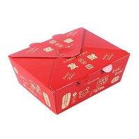 Caja para llevar de pollo frito estilo coreano, engrosada, desechable, de cartón blanco con papel de aluminio, a prueba de aceite e impermeable, para aperitivos.