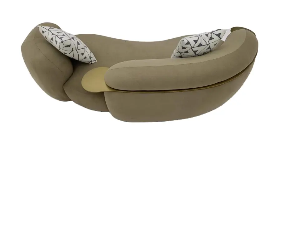 Italian Style Luxury Home Furniture Modern Upholstery Sofa Couch Set Velvet Curved Sofa For Living Room