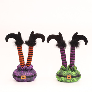 Decoraciones de piernas de elfo invertidas para Halloween, suministros de fiesta reutilizables verdes y morados para accesorios de escena de Halloween - Product Image 5