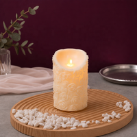 Bougies scintillantes élégantes à motif de rose LED Bougies piliers réalistes pour la décoration de la maison pour la Saint-Valentin