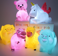 Nouveau INS Offre Spéciale Baleine Dinosaure Cerf Chien Cochon Animal Doux Silicone Jouet Led Sommeil Veilleuse Mini Dessin Animé Mignon Bébé Veilleuse