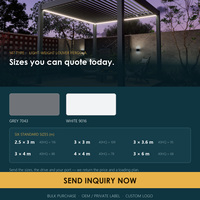 Pergola de jardin en aluminium à toit ouvrant manuel ou électrique, étanche, 3x4m, 3x6m, 4x4m, fabrication OEM