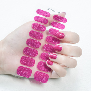 Silver Glitter <b>Sequin</b> 3D Nail Wraps Solid Color Plastic Nail Polish Stickers Long Lasting Adhesive Manicure Decals - Product Image 4