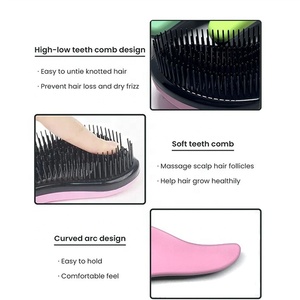 Cepillo desenredador de pelo sin enredos <span class=keywords><strong>para</strong></span> nudos, herramientas de estilismo de brillo suave, cuidado profesional del <span class=keywords><strong>cabello</strong></span>, Accesorios de belleza al por mayor - Product Image 2
