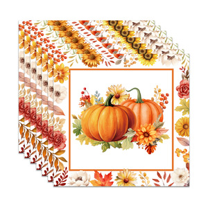 Fall Pumpkin Party Supplies Kit Paper <b>Disposable</b> <b>Plates</b> Cups Napkins Forks and Spoons Thanksgiving Dinner Tableware - Product Image 5