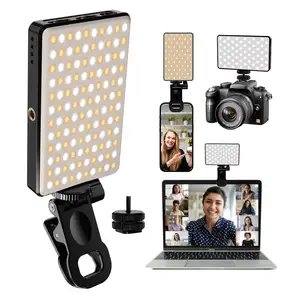 Wiederauf ladbare Selfie RGB Fill Light Video konferenz beleuchtung mit Clip für Telefon Laptop Zoom Meeting