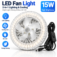 Ventilateur LED portable pour générateur solaire 12V DC, accessoire de station d'alimentation de camping avec fonction d'éclairage et de ventilation