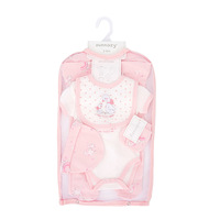 Ensemble de 5 vêtements pour bébé unisexe, coffret cadeau pour nouveau-né, combinaison en coton, pantalon, chapeau, 0-6 mois, vêtements de nuit pour bébé, 100% coton, dessin animé