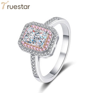 925 ayar gümüş güzel takı süsler basit kare 1 karat radyant kesim moissanit düğün parti <span class=keywords><strong>Promise</strong></span> yüzükler kadınlar için - Product Image 1