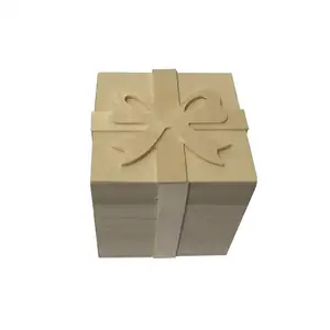 Diseño hueco de libro de madera caja de almacenamiento de madera de decoración cajas