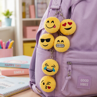 Porte-clés en peluche motif dessin animé, pendentif émoticône 3D doux, breloque de sac, jouet à suspendre pour sac à dos, idéal pour cadeau et fête