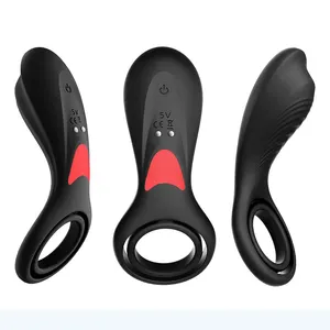 2024 usb super shock with remote control magnetic sex toy glans vibrator couples share double ring vibration lock sperm ring