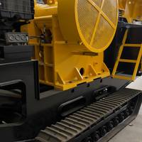 Concasseur à mâchoires sur chenilles avec moteur et roulement, capacité maximale de 60 t/h, machine de concassage de roche pour l'exploitation minière en terrain complexe