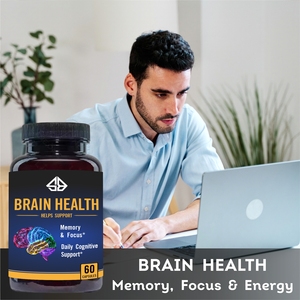 Complément alimentaire pour la santé du cerveau des adultes, mélange d'énergie et de vitamines pour la concentration mentale et la mémoire, 60 capsules - Product Image 4