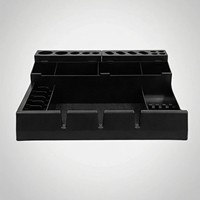 Organisateur de table de travail pour salon de coiffure, grande capacité, durable, noir, plateau amovible pour tondeuse, support de rangement pour coupe de cheveux