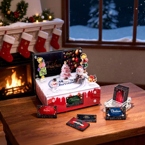 Boîte à musique rotative NFC personnalisée pour Noël avec lumière LED, cadre photo DIY, cadeau de Noël personnalisé - Product Image 1