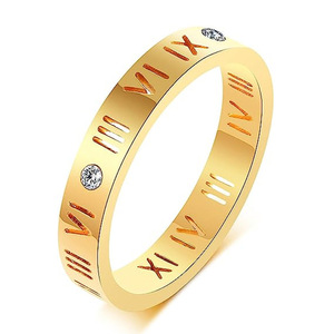 Anillo de Eternidad Q947 con Números Romanos y Circonitas Cúbicas, Anillo de Compromiso Unisex de Moda - Product Image 2
