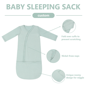 卸売り赤ちゃん長袖服ソリッドサック寝袋編み物通気性のある寝袋スワドル幼児ボタンクロージャーバンドラー - Product Image 3