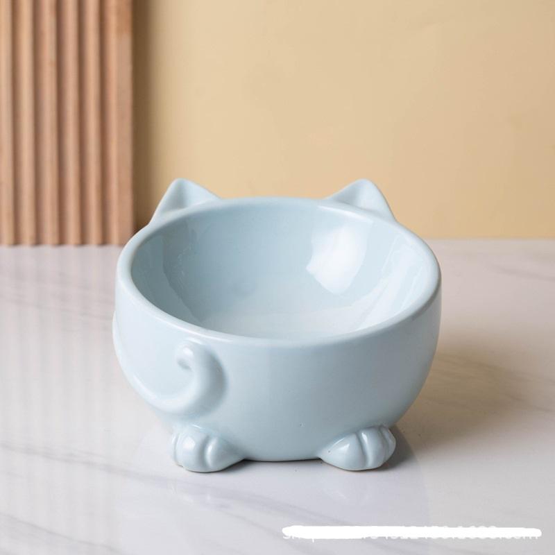 Blue short cat bowl