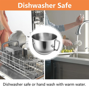 Tazón Mezclador Compatible con <span class=keywords><strong>KitchenAid</strong></span> de 7QT, Tazón de Mezcla de Acero Inoxidable 304, Apto para Lavavajillas, Accesorios para Batidoras de Cocina - Product Image 5