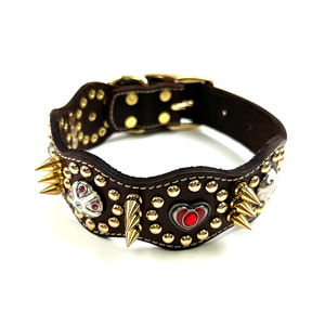 <span class=keywords><strong>Collar</strong></span> de perro al por mayor de gama alta, suministros personalizados para entrenamiento al aire libre para mascotas con patrón sólido de diamantes y pinchos, cuero de lujo - Product Image 2