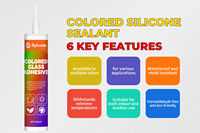 Mastic silicone coloré pour joints de cuisine, salle de bain, douche, meuble de rangement, porte coulissante, cadre de fenêtre et panneaux en aluminium