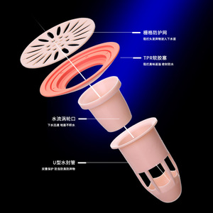 Odor Proof Floor Drain Core Pink PVC Minimalist Design For Bathroom Sink Trap Anti <b>Clog</b> Insect Proof Cover - Product Image 4