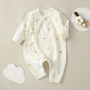 Ropa de Bebé al por Mayor, Mameluco de Bebé con Estampado y Volantes, Mameluco de Manga Larga para Recién Nacido - Product Image 5