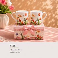 Jolies tasses à café en céramique, tasses à thé au lait en forme de tulipe, tasses à petit-déjeuner, vaisselle, cadeaux d'affaires pour la cuisine