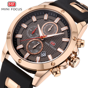MINI FOCUS Vente directe d'usine Montres à quartz classiques originales Logo personnalisé Chronographe Prix bas Montres pour hommes Bracelet en silicone MF0089G - Product Image 2