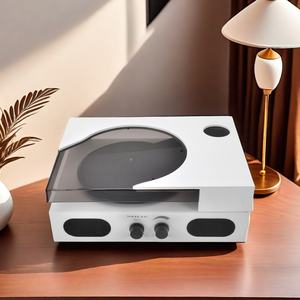 All In <span class=keywords><strong>On</strong></span> Record Player moderne haut de gamme en bois 3 vitesses lp tourne-disque à aiguilles pour phonographe multiple - Product Image 6