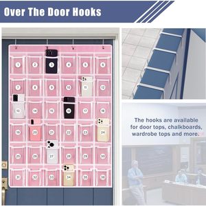 36 Pocket Hanging Organizer Pink <b>Wall</b> Door <b>Mount</b> Storage For Classroom Cell <b>Phone</b> Calculator Organizing - Product Image 5