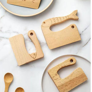 มีดและเขียงสำหรับเด็กทำด้วยมือเป็นมิตรต่อสิ่งแวดล้อมปลอดภัยสำหรับห้องครัว - Product Image 6