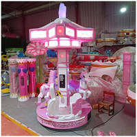 Grand carrousel rétro cinq étoiles à trois personnes équipement d'amusement carré intérieur pour enfants Machine de jeu à pièces