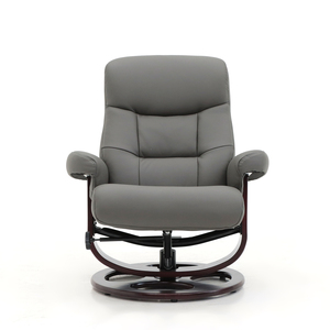 Geeksofa Leather Swivel <strong>Chair</strong> <strong>Reclinable</strong> Leisure <strong>Chair</strong> With <strong>Footstool</strong> 8 Points Vibration Massage <strong>and</strong> Heating Functions - Product Image 2