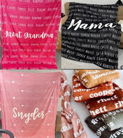 Cadeaux pour la Fête des Mères, couverture en polaire pour bébé personnalisée avec plusieurs noms, écologique, toute saison, vente en gros