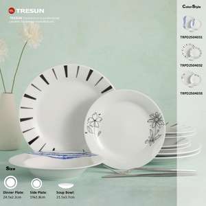 Service de table en céramique artisanal de luxe avec décalcomanie florale élégante, idéal pour les dîners de mariage ou de vacances - Product Image 1