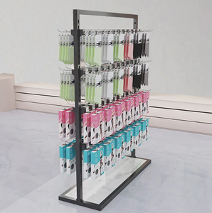 Tùy chỉnh thép không gỉ hai mặt sàn hiển thị đứng với <span class=keywords><strong>4</strong></span> kệ cho đồ lót và vớ-freestanding bán lẻ hiện đại sử dụng - Product Image 3