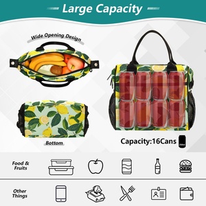 Hawaiian Wholesale Custom Fresh Lemon Design Reusable Insulated Cooler Bag Thermal Zipper Cool Lunch Bag for Picnic - Product Image 4
