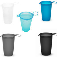 Gobelet pliable portable en TPU souple, gobelets à eau pliables 200 ml / 7 fl oz, gourde souple pliable pour les sports de plein air, la course à pied, le marathon