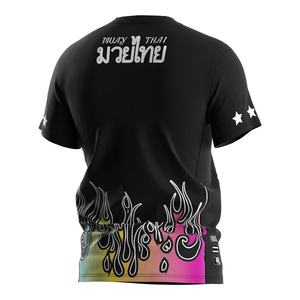 T-shirt de boxe thaïlandaise décontracté OEM pour hommes, sublimation, fitness, entraînement, design Muay Thai violet - Product Image 2
